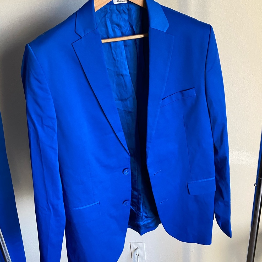 Cobalt blue suit slim